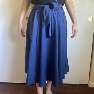 Blue Flowy Maxi Skirt